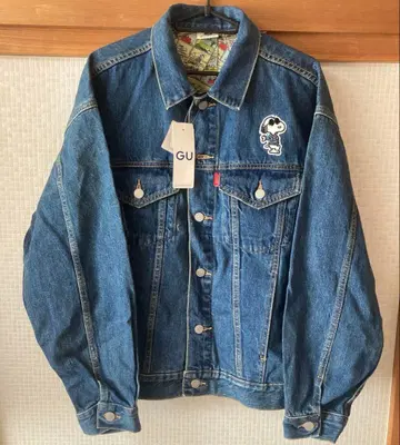 제조 중지 GU 스누피 데님 자켓 L 미사용 블루