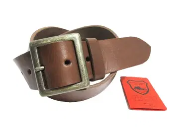 도치기 가죽 벨트 (초코) 앤틱 골드 도금 버클 40mm 폭 통가죽