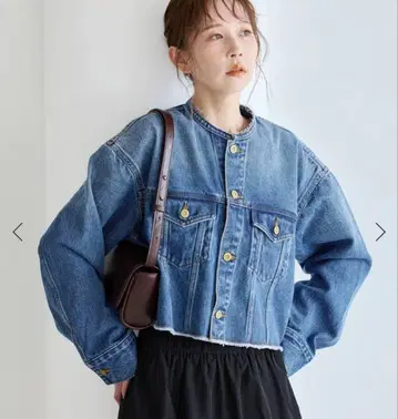 journalstandard 데님 노카라 크롭 자켓