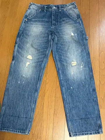 Evisu 페인트 디자인 데님 팬츠 S 사이즈