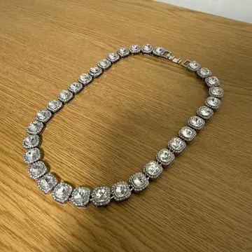 실버 테니스 체인 목걸이 12mm 45cm 중후한 느낌