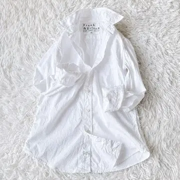 프랭크&일리 USA제 화이트 셔츠 고급 면 직조 XS