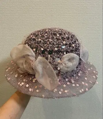 새상품 GINZA vogue 전체 레이스 모자 긴자 보그 햇 연핑크