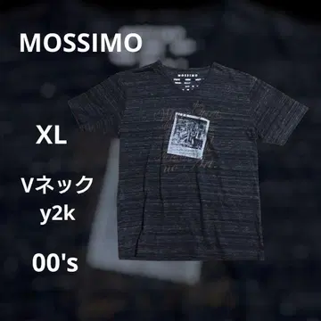 MOSSIMO V넥T셔츠 XL 헤이세이 00's 그레이 영문