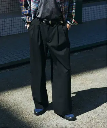 JOURNAL STANDARD 블랙 TR 모던 와이드 슬랙스 L 사이즈