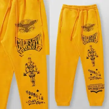 정품 YOUNGLA GOLD'S GYM 콜라보 스웨트 팬츠