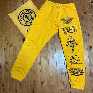 정품 YOUNGLA GOLD'S GYM 콜라보 스웨트 팬츠