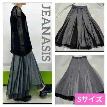 새상품급 JEANASIS 튤 2way 플레어 스커트 리버서블