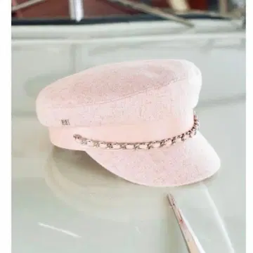Darich 체인 트위드 헌팅 캡 핑크