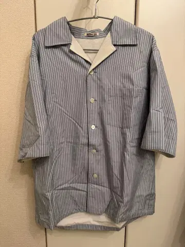 Auralee 스트라이프 반팔 셔츠