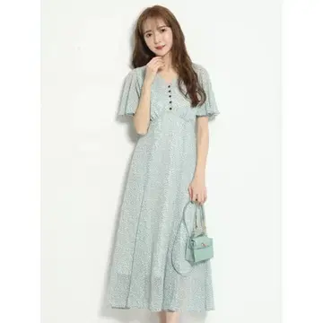 택 포함 미사용품 리랜드트루 플라워 쉬폰 원피스 2