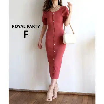 새상품급 로얄 파티 쉘 버튼 타이트 니트 원피스 핑크