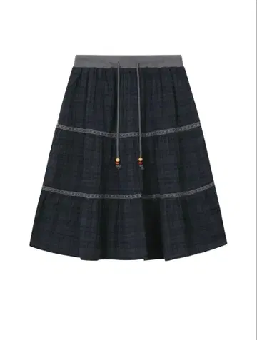 BAUF 빈티지 체크 스커트 [네이비]