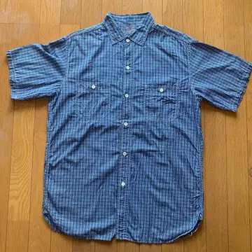 리얼 맥코이 반팔 체크 셔츠 워크 L