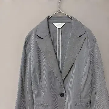 에스프리뮬 7부 소매 테일러드 자켓 (M) 네이비 스트라이프 깔끔함