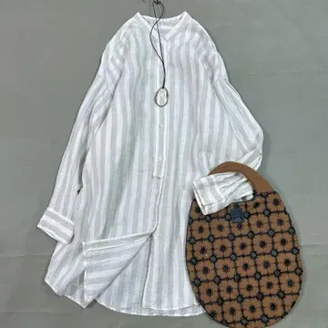 JOURNAL STANDARDrelume 린넨 스트라이프 셔츠 롱