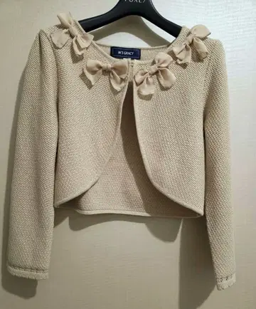 새상품 엠즈 그레이시 리본 볼레로 베이지 TOCCA 르네