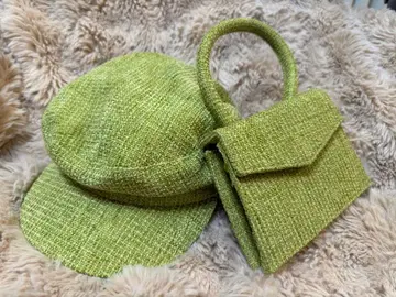 [ 선착순 ] eimy istoire 트위드 백 & 헌팅 캡 세트