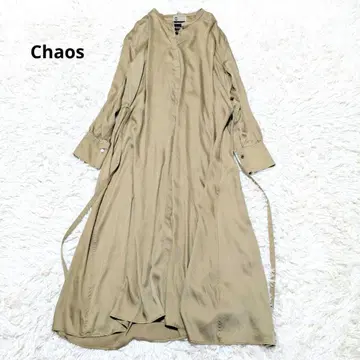 Chaos 워셔블 트레스 새틴 원피스 베이지 프리 사이즈