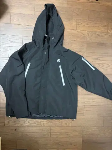 9090 블랙 나일론 자켓 후드 부착