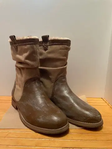 미사용급 Scarpe d'argento 엔지니어 부츠 브라운 베이지