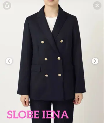 SLOBE IENA 슬로브 이에나 울 혼방 더블 브레스트 자켓 네이비