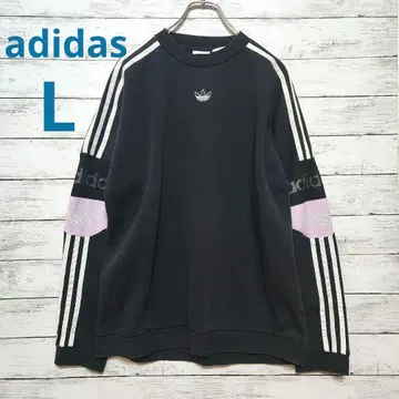 adidas 아디다스 트레포일 맨투맨 블랙 L 자수 로고 트레이닝복