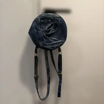 데님 원형 백팩