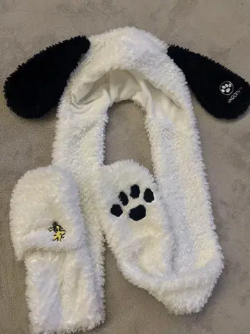 USJ 스누피 머플러 포함 모자