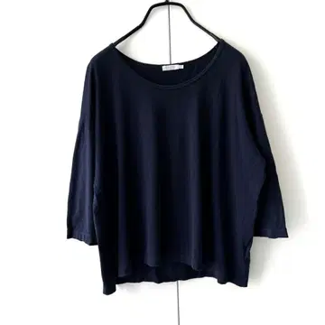 새상품급 SUNSPEL 7부 소매 티셔츠 네이비 S 영국제