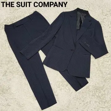 더 슈트 컴퍼니 팬츠 수트 셋업 네이비 스트라이프