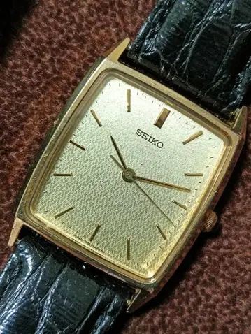 빈티지 SEIKO 골드 스퀘어 손목시계 [작동품] 남성용 탱크