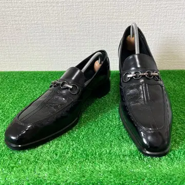 새상품급 madras LUTECIA 악어 엠보싱 가죽 비트 로퍼