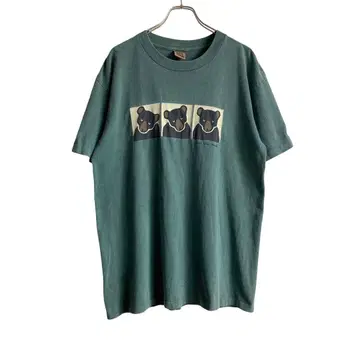 90s Marc Tetro 아트 곰 애니멀 프린트 T셔츠 캐나다제