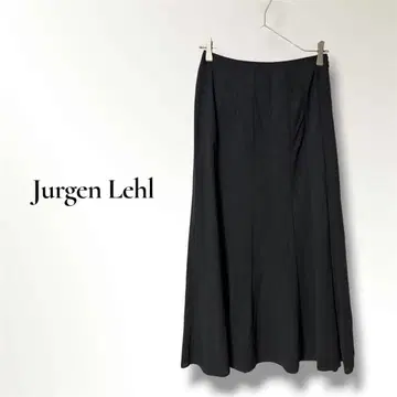 위르겐 레흘 블랙 울 롱 플레어 스커트 M 사이즈