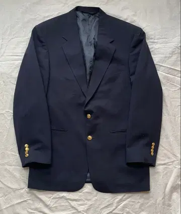 레어 90s USA 제조 랜드스엔드 네이비 골드 버튼 테일러드 자켓 40