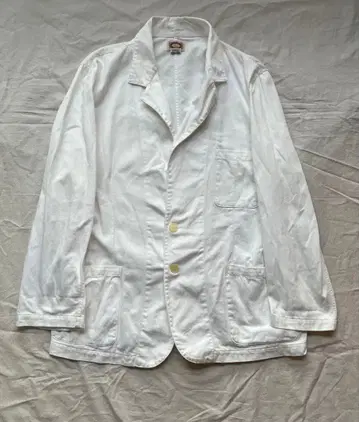 레어 80s 올드 바나리파 코튼 자켓 사파리 로고 화이트 M