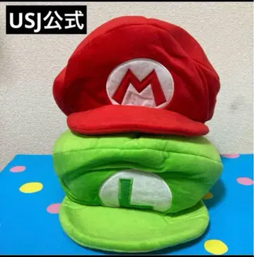 유니버셜 USJ 마리오와 루이지 모자 세트 봉제 인형 햇 닌텐도