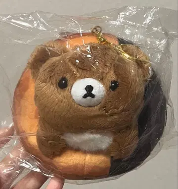 미스터도넛 갈색 곰돌이 매달기 봉제 인형 리락쿠마 마스코트 봉제 인형