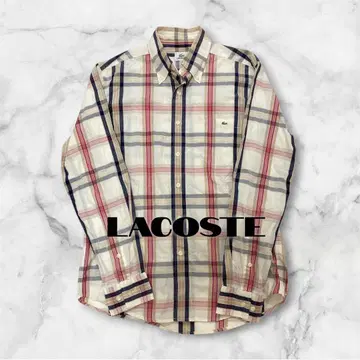 LACOSTE 라코스테 긴팔 셔츠 체크 악어 자수 사이즈 2