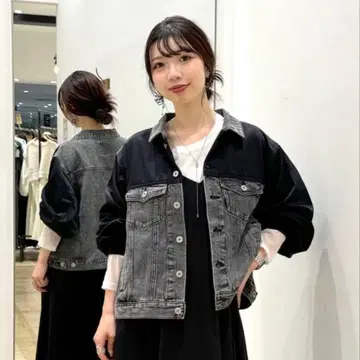 나일론 절개 데님 자켓 LEPSIM 렙심