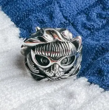 고양이 디자인 실버 반지 도금 공예 실버 925 도금 2개 세트