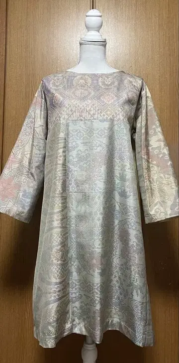 기모노 리메이크 오시마 패치워크 A라인 튜닉 원피스