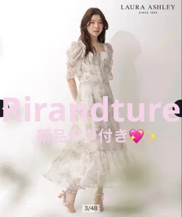 리랜드쳐 로라애슐리 콜라보 퍼프 슬리브 프린트 원피스