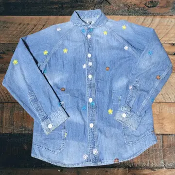 go slow caravan 고슬로우캐러밴 꽃무늬 자수 데님 셔츠 3