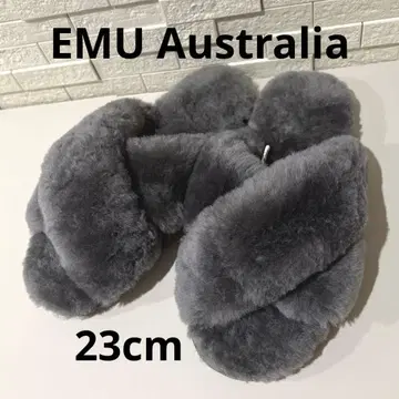 컨디션 최상 EMU Australia 퍼 샌들 무스탕 그레이