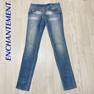 ENCHANTEMENT 로우라이즈 스키니 데님 청바지