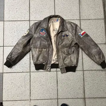 가죽 밀리터리 자켓 패치 포함