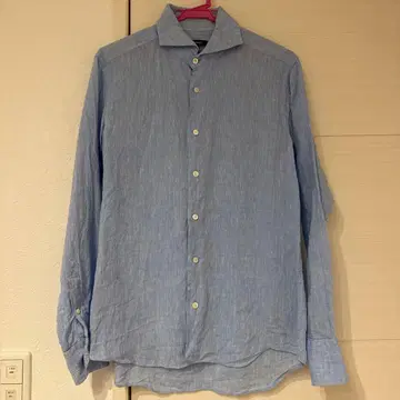오로비안코 셔츠 남성용 M 린넨 100% 메이드 인 재팬 와이셔츠