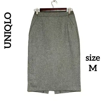 UNIQLO 유니클로 타이트 스커트 M 울 블렌드 오피스 출퇴근 블랙